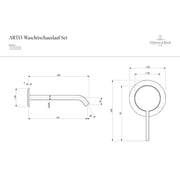 VILLEROY & BOCH - Waschtisch-Wandarmatur L195mm Fertigmontageset Rosette rund verchromt