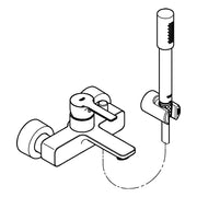 Grohe - EH-Wannenbatterie LINEARE 33850 Wandmontage mit Brausegarnitur chrom