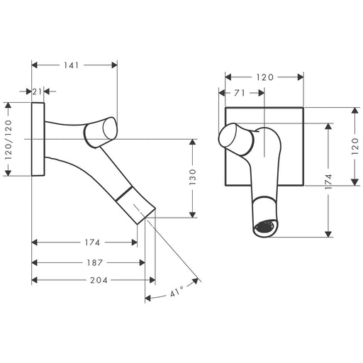 Hansgrohe - 2-Griff Waschtischarmatur UP AXOR Starck Organic F-Set chrom