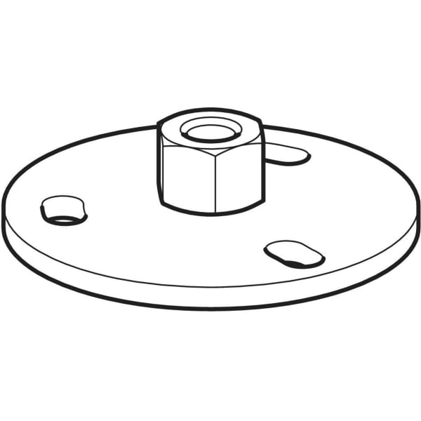 Geberit Vertriebs - Grundplatte rund 3-Loch M10 mit Gewindemuffe M10 362.837.26.1
