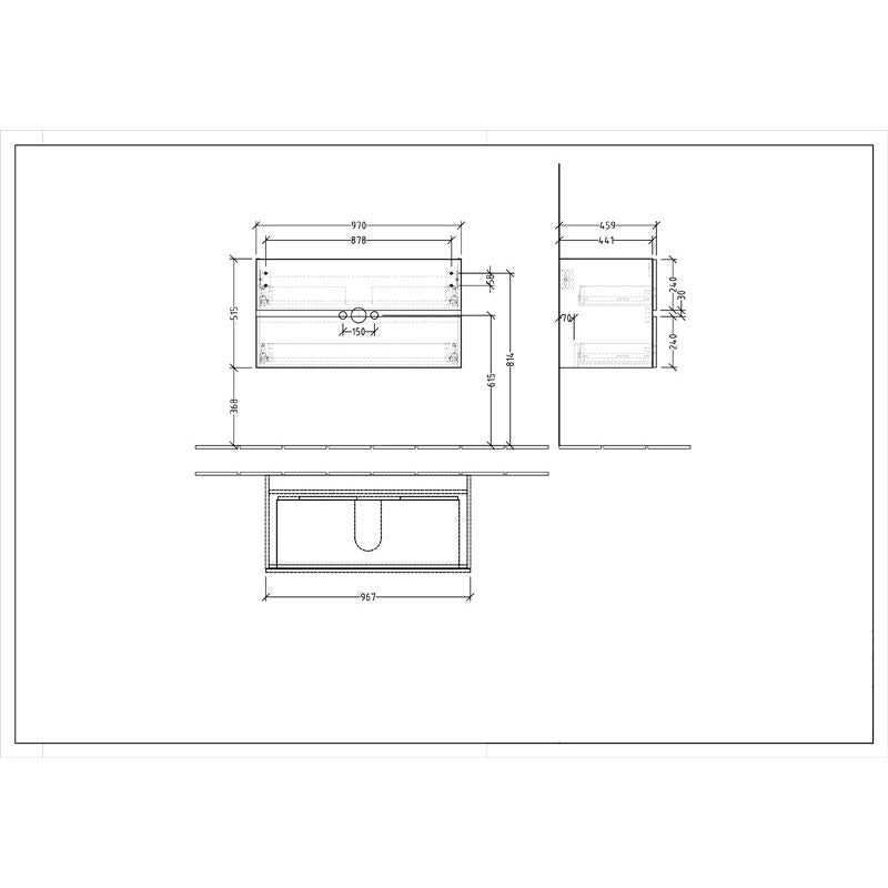 VILLEROY & BOCH - Möbelset 02 A18 Waschtisch 1000mm WT-Unterschrank 2 Auszüge VD Sand Grey