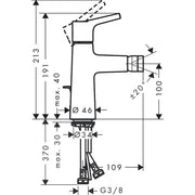 Hansgrohe - Bidetmischer 100 Talis S mit Ablauf, chrom