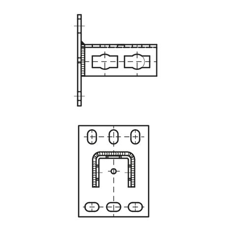 Walraven - Schienenfuß PushStrut 41/52/62 113x100x130 elektrolytisch verz
