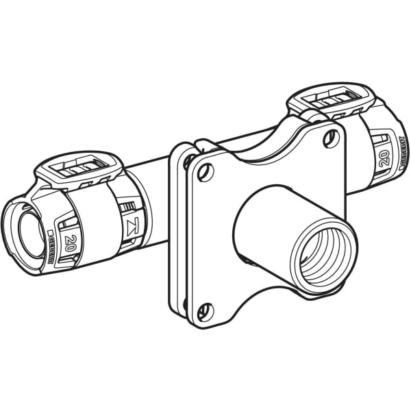 Geberit Vertriebs - FlowFit Wanddurchführung 90Gr RG+ d16-Rp1/2-d16