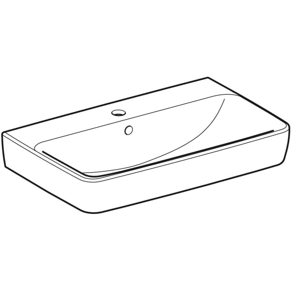 Geberit Vertriebs - RENOVA Compact Waschtisch, 65x40cm m. Hl., m. Ül., weiß, KeraTect, NEU