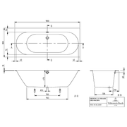VILLEROY & BOCH - Badewanne Oberon 2.0 1800x800x625mm re-eckig m. Sys HE TP2 Zul. Weiß Alpin
