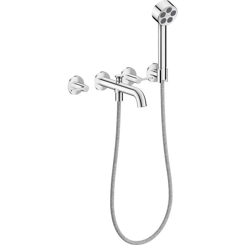 Hansgrohe - 3-Loch Wannenarmatur AXOR One Unterputz Wandm.Handbrause Hebelgr.chr