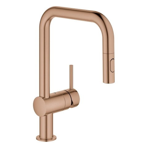 Grohe - EH-Spültischbatterie MINTA 32322 U-Auslauf Spülbrause warm sunset geb
