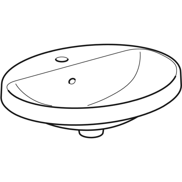 Geberit Vertriebs - Einbau-WT VARIFORM, oval, 550x450mm mit Hahnloch, mit Überlauf, weiß