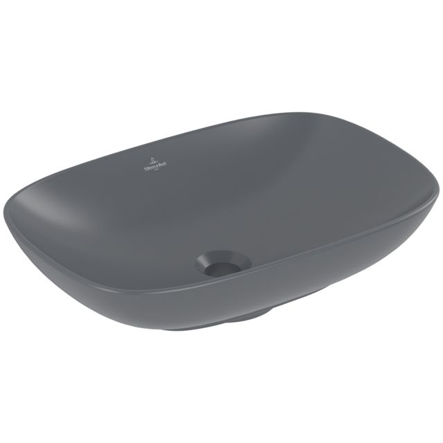 VILLEROY & BOCH - Aufsatzwaschbecken Loop&Friends 560x380mm re-eckig o. ÜL. Graphite cplus