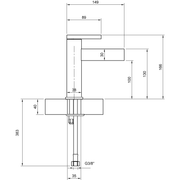 VILLEROY & BOCH - Einhebel-Waschtischarmatur Dawn 38x 166x149mm ohne Ablaufgarnitur Matt Black