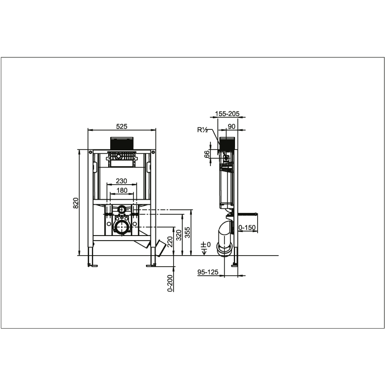 VILLEROY & BOCH - Vorwandelement für Trockenbau A18 Typ 92247500 Bauhöhe 820mm v. oben