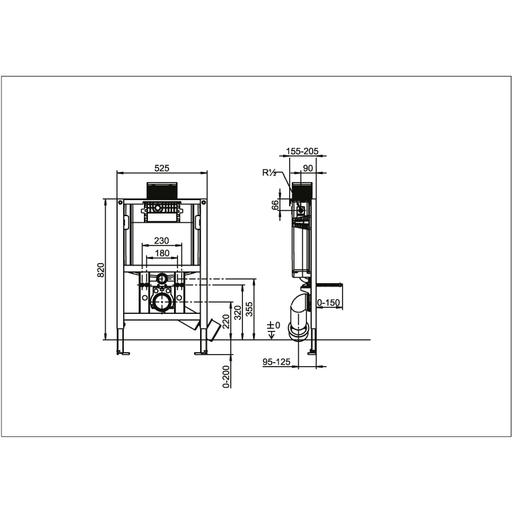 VILLEROY & BOCH - Vorwandelement für Trockenbau A18 Typ 92247500 Bauhöhe 820mm v. oben