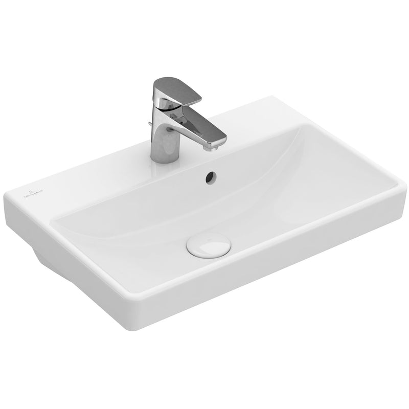 VILLEROY & BOCH - Waschtisch kompakt eckig 550x370mm CeramicPlus 1HL m ÜL unterbaufähig weiß