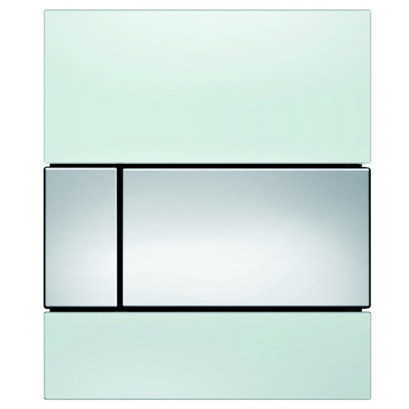 TECE SE - Urinal-Betätigungsplatte SQUARE m. Kart. Glas weiß Tasten Chrom glänzend