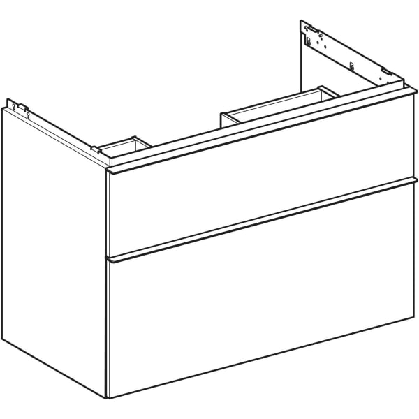 Geberit Vertriebs - iCon Unterschrank für WT, 2 Schubl. 88,8x61,5x47,6cm, Eiche natur/Gr. Lava