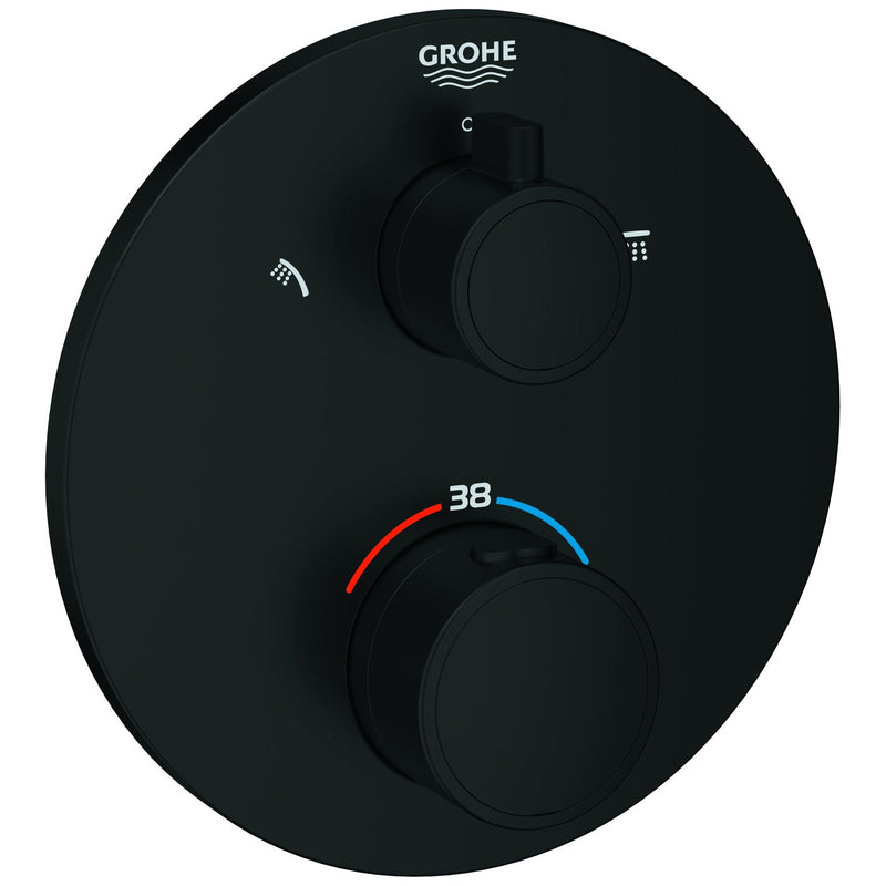 Grohe - THM-Brausebatt. Grohtherm 102208 2 Abgänge FMS für 35604 rund matte black