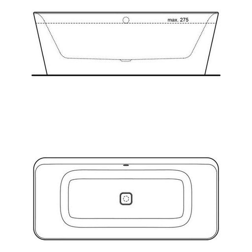 Ideal Standard - Kf-Badewanne TONIC II, freistehend, m.Ablgarn.,m.Füller, 1800x800x490mm,Weiß