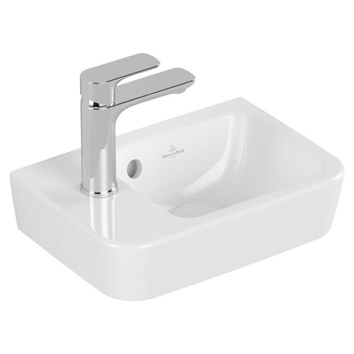 VILLEROY & BOCH - HWB Compact O.novo 360x250mm Eckig BP re 1HL. m. ÜL. Weiß Alpin cplus