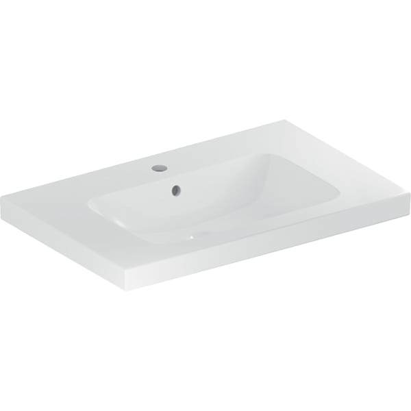 Geberit Vertriebs - iCon Light Waschtisch 75x48cm Ablagefl., m. Hl., m. Ül., weiß KeraTect
