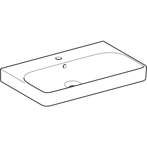 Geberit Vertriebs - Waschtisch SMYLE Square, 75x48cm m. Hl., m. Ül., weiß