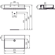 Ideal Standard - Waschtisch EXTRA, o.Hl., m.Ül., 700x450x150mm, Weiß