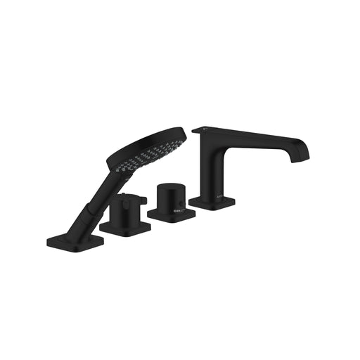 Hansgrohe - 4-Loch Wannenarmatur Axor Citterio E mattschwarz Wannenrand mit Thermostat