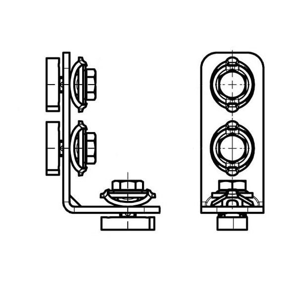 Walraven - Verbinder RAPIDSTRUT 90 G2 BUP kurz/lang, per Stück