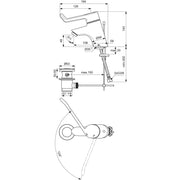 Ideal Standard - WT-Sicherheitsarmatur CERAPLUS B8219A Bedienhebel 180mm chrom