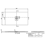 VILLEROY & BOCH - Duschwanne Squaro Infinity 1600x900x40mm re-eckig Grey