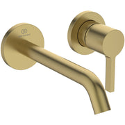 Ideal Standard - Wand-Waschtischarmatur JOY, BS2, runde Rosette, Ausld.180mm, Brushed Gold