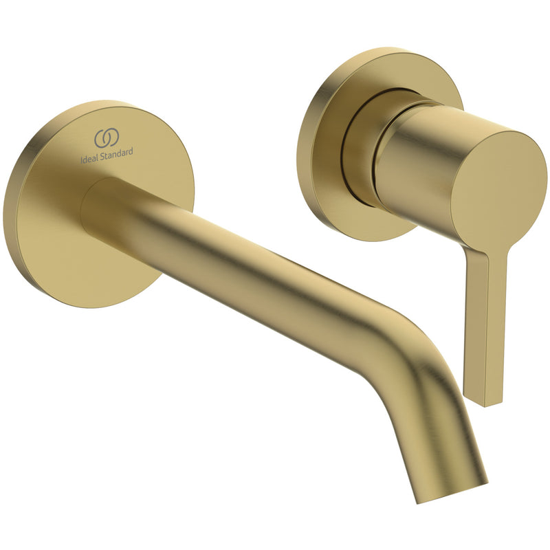 Ideal Standard - Wand-Waschtischarmatur JOY, BS2, runde Rosette, Ausld.180mm, Brushed Gold