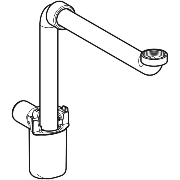 Geberit Vertriebs - Tauchrohrsiphon für WB, G1 1/4 d32 Raumsparmodell, Abgang horizontal