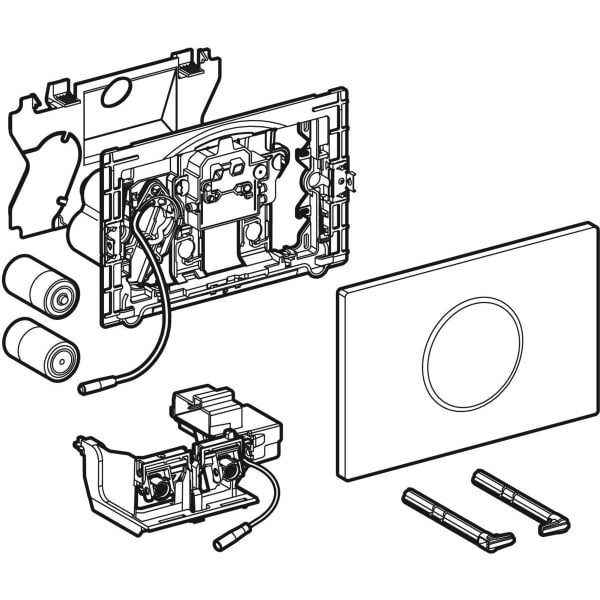 Geberit Vertriebs - Sigma10 WC-Strg. elektron.Spül, Batt. 2-M-Sp., Round, auto./bl/gebü.,Etc/pol