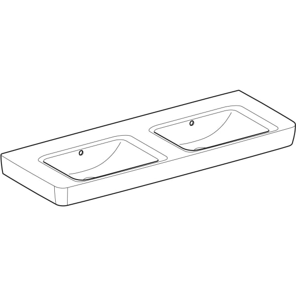 Geberit Vertriebs - RENOVA Plan Doppelwaschtisch 130x48cm o. Hl., m. Ül., weiß, NEU
