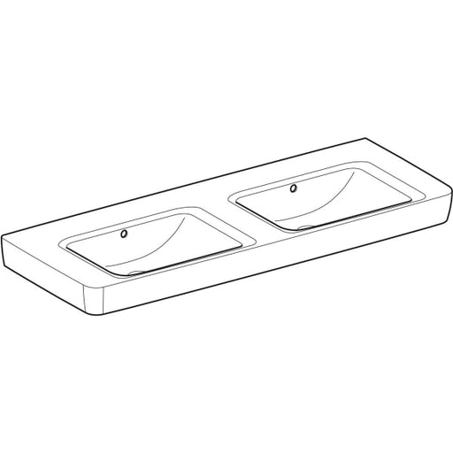Geberit Vertriebs - RENOVA Plan Doppelwaschtisch 130x48cm o. Hl., m. Ül., weiß, NEU