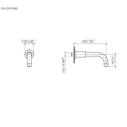 Dornbracht - Wanneneinlauf TARA 13801892 Ausladung 200mm schwarz matt