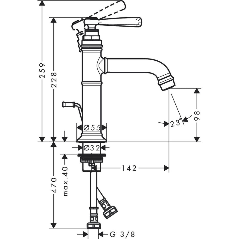 Hansgrohe - Waschtischmischer 100 AXOR Montreux chrom