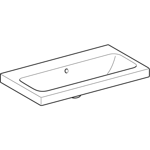 Geberit Vertriebs - iCon Light WT 75x42cm, verk. Ausld. ohne Hahnloch, mit Ül., weiß, KeraTect