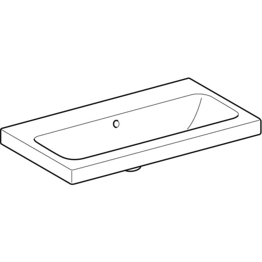 Geberit Vertriebs - iCon Light WT 75x42cm, verk. Ausld. ohne Hahnloch, mit Ül., weiß, KeraTect