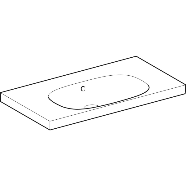 Geberit Vertriebs - Acanto Waschtisch m. Ablg., 90x48 einfache Bef., o. Hl., m. Ül., weiß