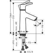 Hansgrohe - Waschtischmischer 100 Talis S ohne Ablauf, chrom