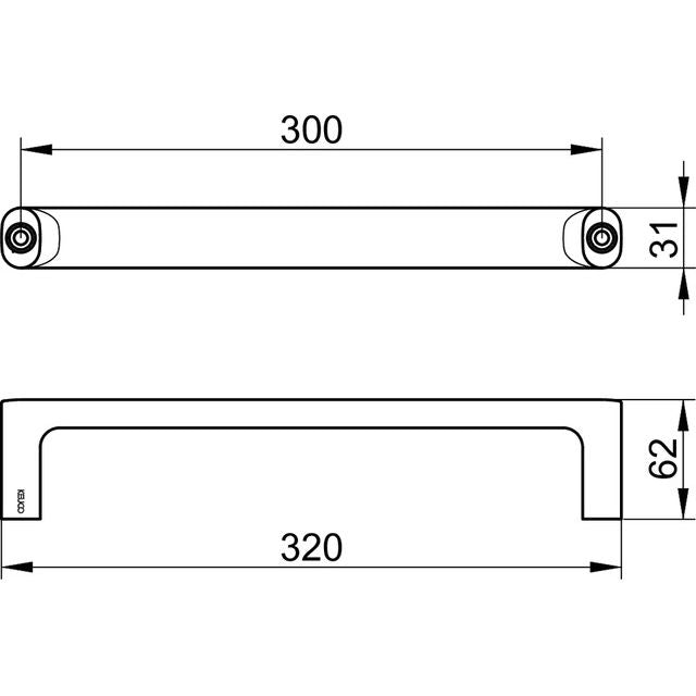 KEUCO - Haltegriff 320mm breit verchromt