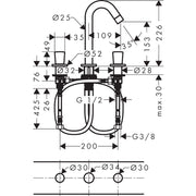 Hansgrohe - 3-Loch Waschtischarmatur LOGIS chrom 71133