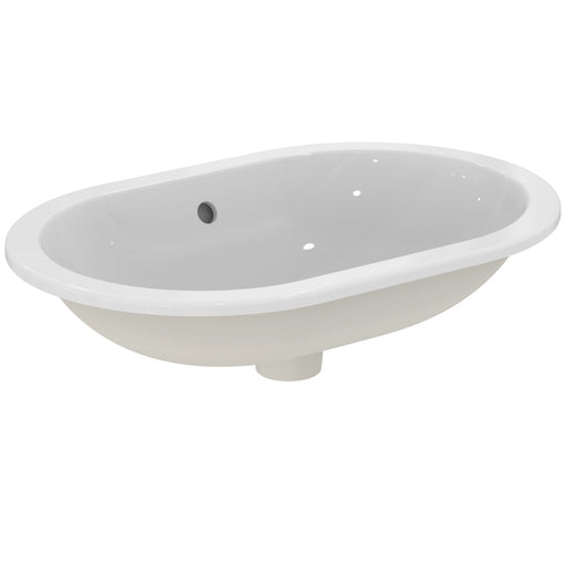 Ideal Standard - Einbauwaschtisch CONNECT, oval, o.Hl., m.Ül., 620x410x175mm, Weiß