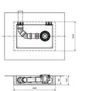 Ideal Standard - Ablaufbox groß, DN50, 460x320x100mm, rechts