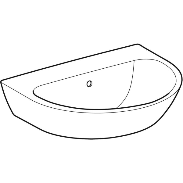 Geberit Vertriebs - Waschtisch RENOVA 60x48cm, o. Hl., m. Ül., weiß