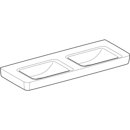Geberit Vertriebs - RENOVA Plan Doppelwaschtisch 130x48cm o. Hl., o. Ül., weiß, KeraTect, NEU