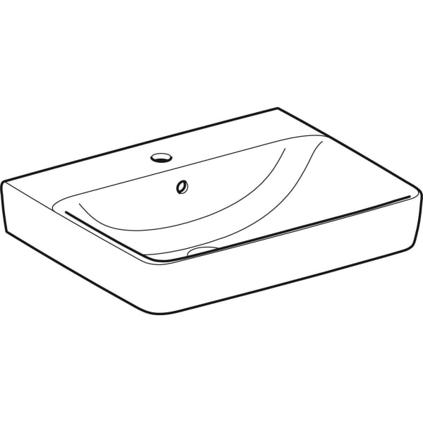 Geberit Vertriebs - RENOVA Plan Aufsatzwaschtisch 60x48cm mit Hahnloch, mit Überlauf, weiß, NEU