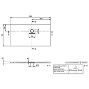 VILLEROY & BOCH - Duschwanne Squaro Infinity 1300x700x40mm re-eckig EB:re Anthracite